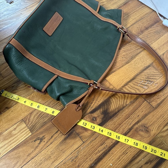 Vintage Dooney And Bourke Large Green Pebbled Leather Shoulder Bag Purse - Picture 12 of 12
